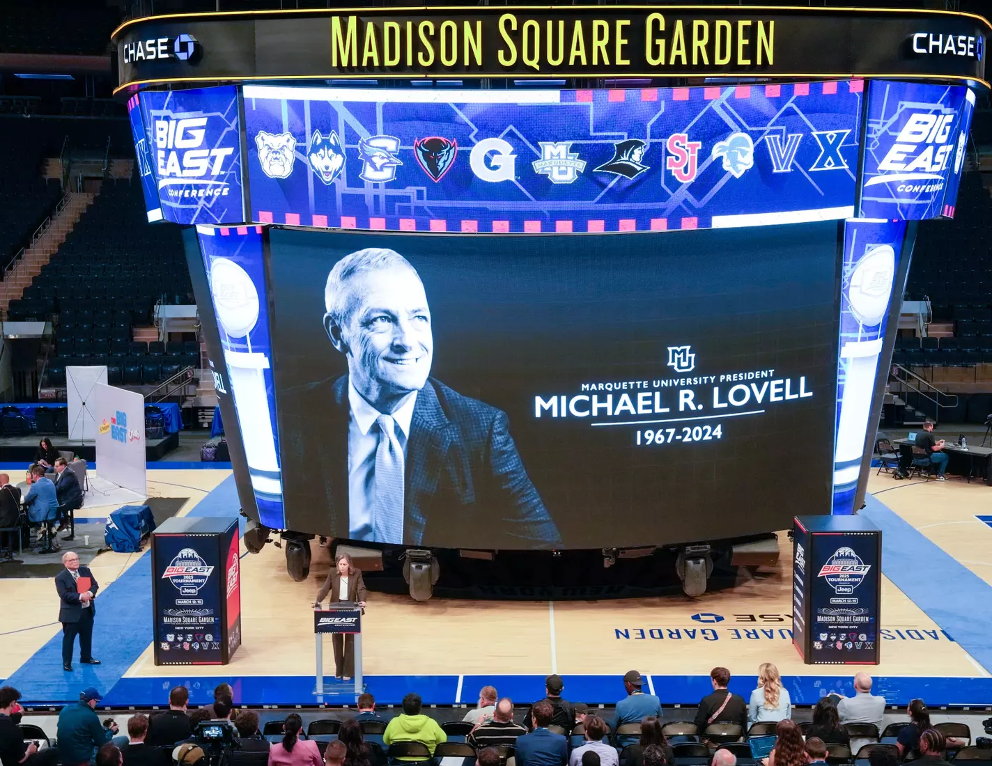 NEW YORK, NY - OCTOBER 23: during Big East Conference Basketball media day at Madison Square Garden on October 23, 2024 in New York City. (Photo by Porter Binks)