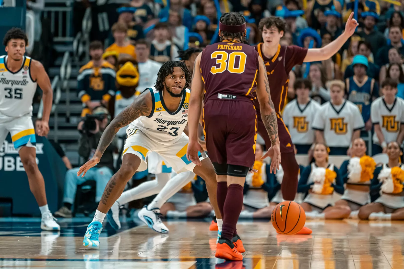 Marquette Men's Basketball defeats Central Michigan University 70-62 on November 11th, 2024 at Fiserv Forum in Milwaukee, WI