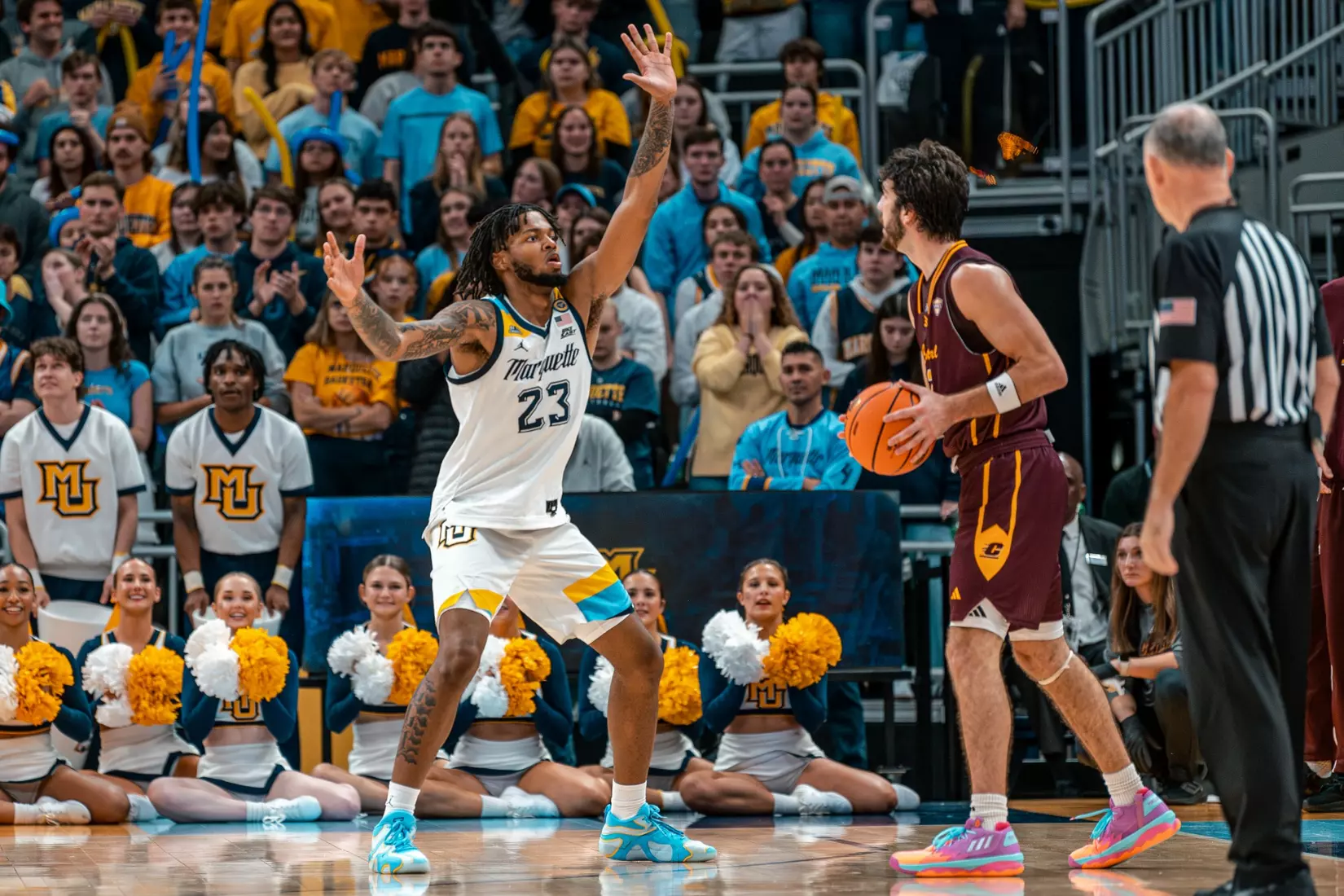 Marquette Men's Basketball defeats Central Michigan University 70-62 on November 11th, 2024 at Fiserv Forum in Milwaukee, WI