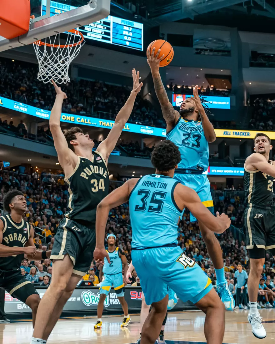 #15 Marquette Men's Basketball defeats #6 Purdue 76-58 on November 19th, 2024 at Fiserv Forum In Milwaukee, WI