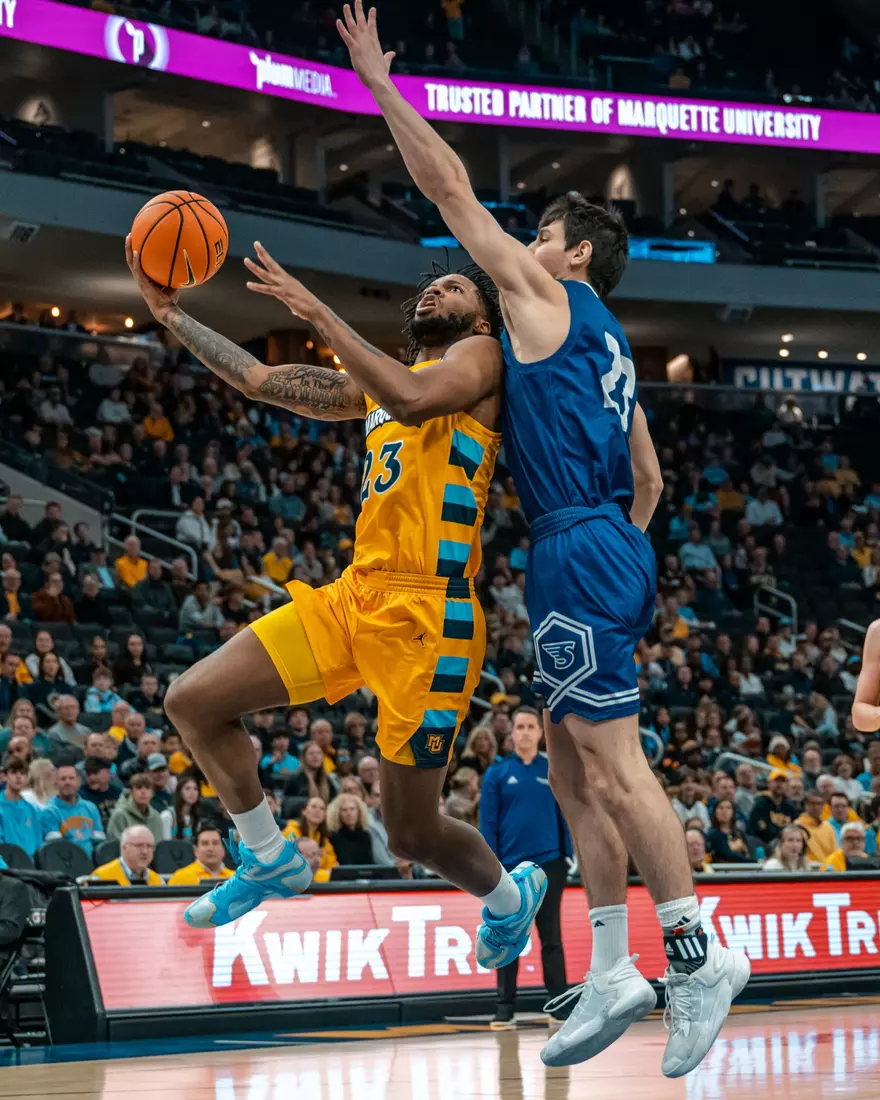 #10 Marquette Men's Basketball defeats Stonehill 94-54 on Wednesday, November 27th, 2024 in at Fiserv Forum in Milwaukee, WI