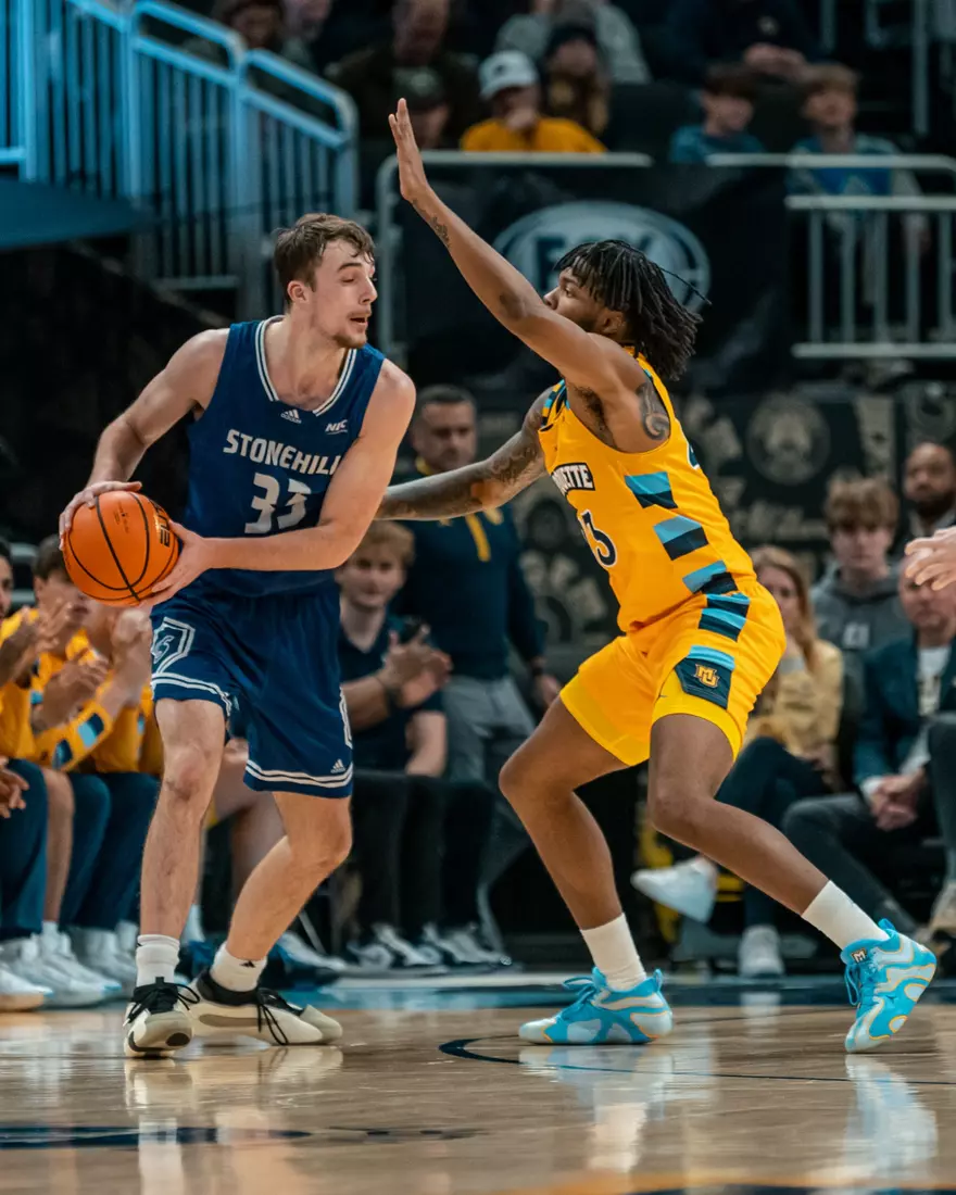 #10 Marquette Men's Basketball defeats Stonehill 94-54 on Wednesday, November 27th, 2024 in at Fiserv Forum in Milwaukee, WI