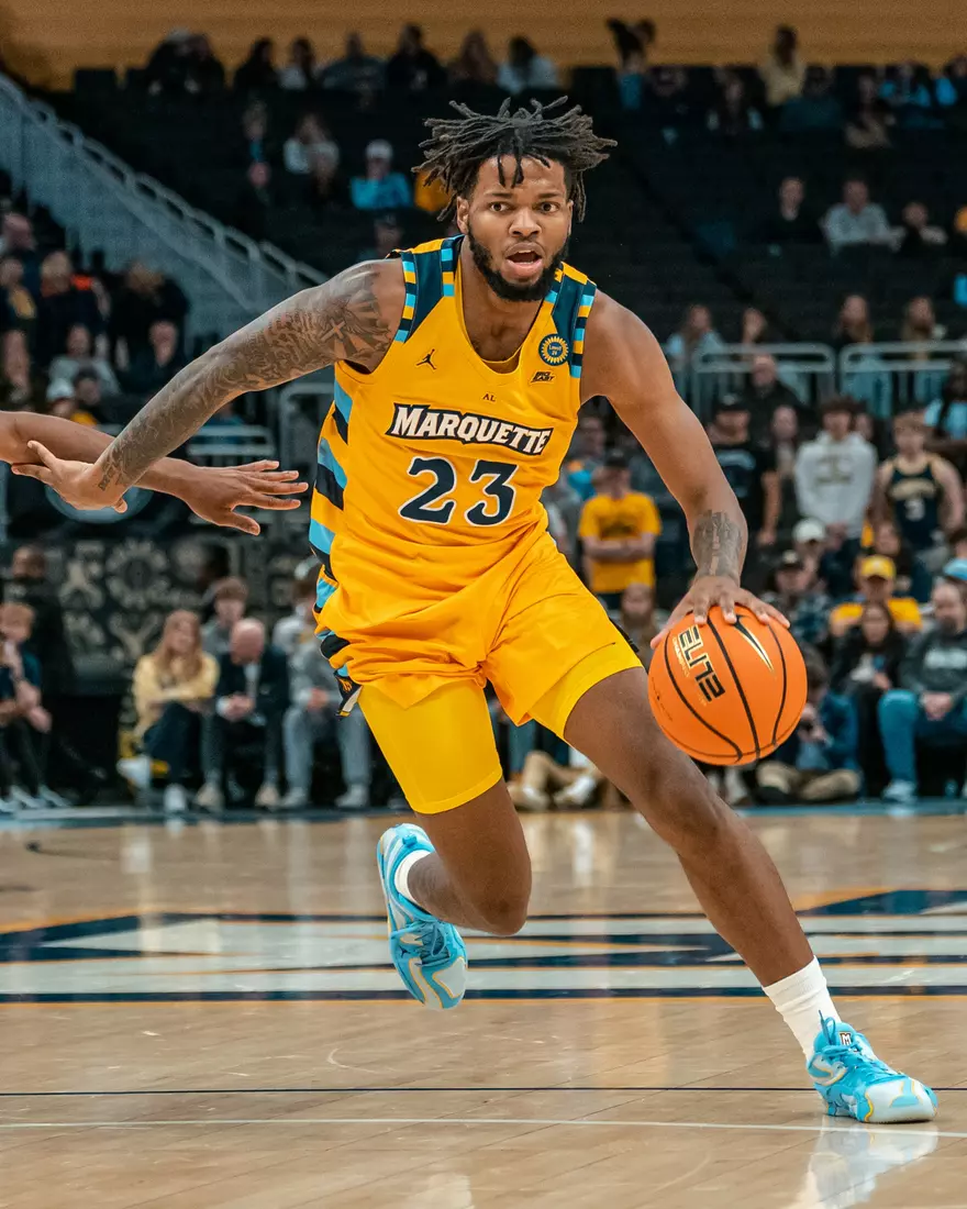 #10 Marquette Men's Basketball defeats Stonehill 94-54 on Wednesday, November 27th, 2024 in at Fiserv Forum in Milwaukee, WI