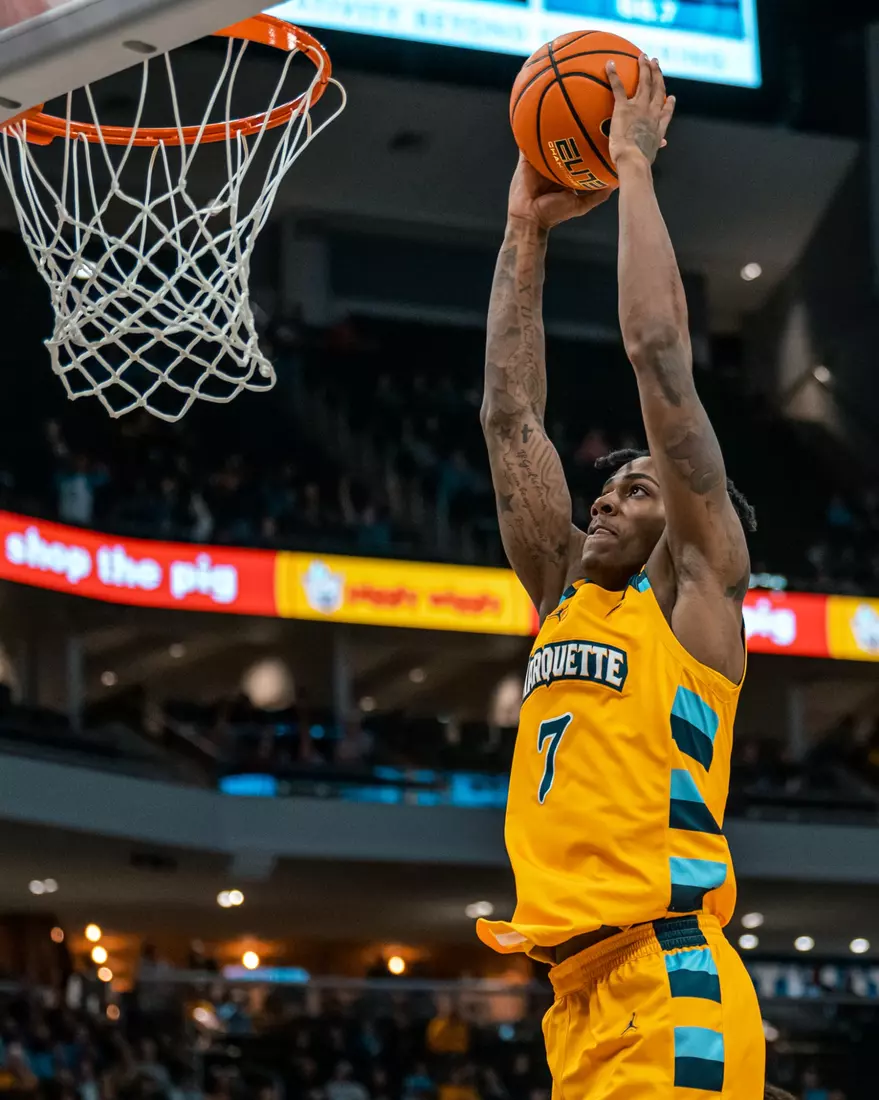 #10 Marquette Men's Basketball defeats Stonehill 94-54 on Wednesday, November 27th, 2024 in at Fiserv Forum in Milwaukee, WI