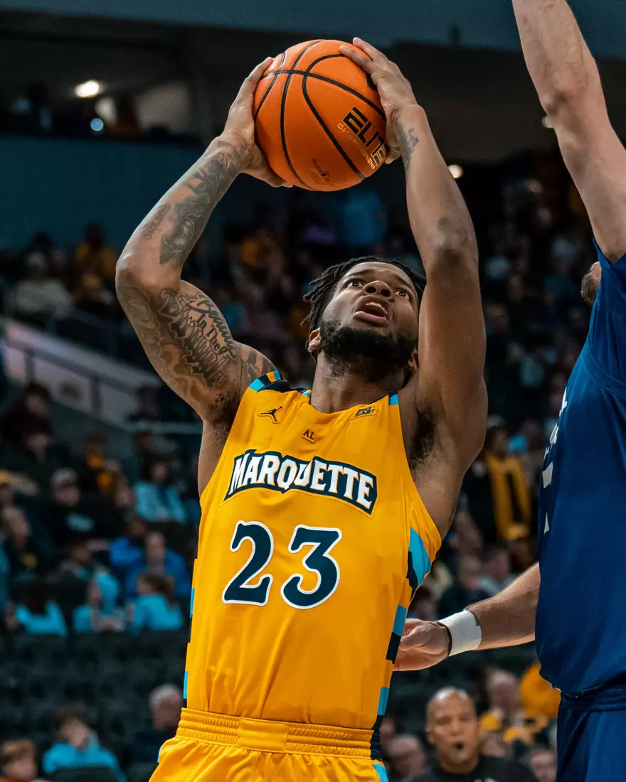 #10 Marquette Men's Basketball defeats Stonehill 94-54 on Wednesday, November 27th, 2024 in at Fiserv Forum in Milwaukee, WI