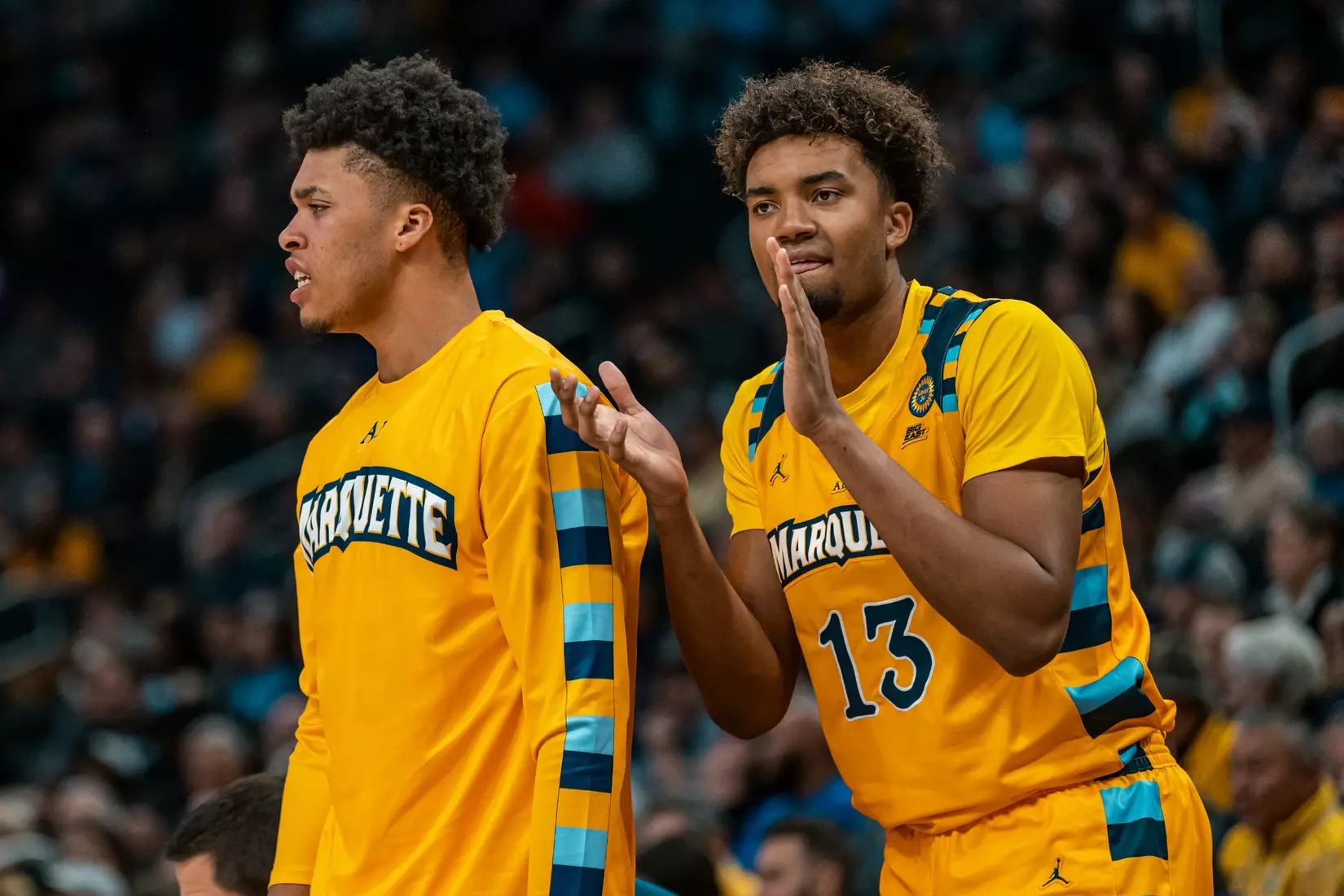 #10 Marquette Men's Basketball defeats Stonehill 94-54 on Wednesday, November 27th, 2024 in at Fiserv Forum in Milwaukee, WI