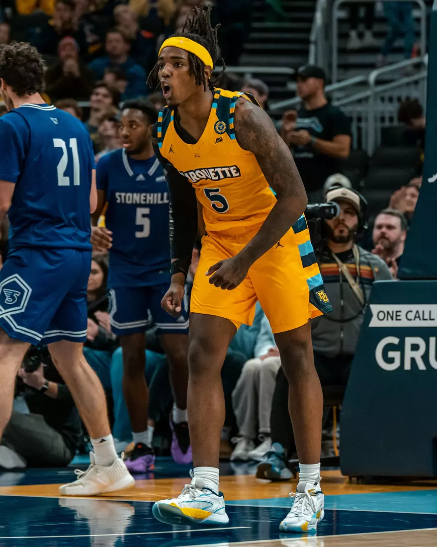 #10 Marquette Men's Basketball defeats Stonehill 94-54 on Wednesday, November 27th, 2024 in at Fiserv Forum in Milwaukee, WI