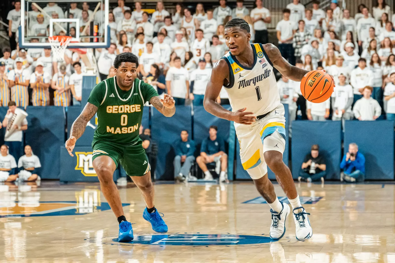 Marquette Men's Basketball defeats George Mason 82-63 on November 8th, 2024 at the students only game at the Al McGuire Center in Milwaukee, WI
