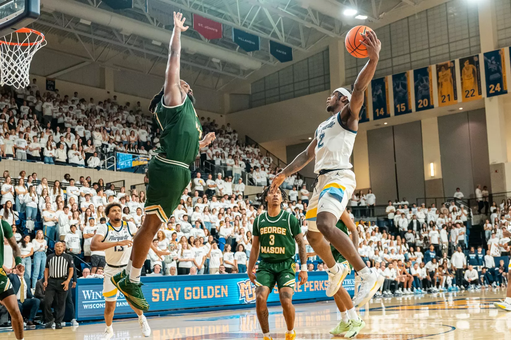Marquette Men's Basketball defeats George Mason 82-63 on November 8th, 2024 at the students only game at the Al McGuire Center in Milwaukee, WI