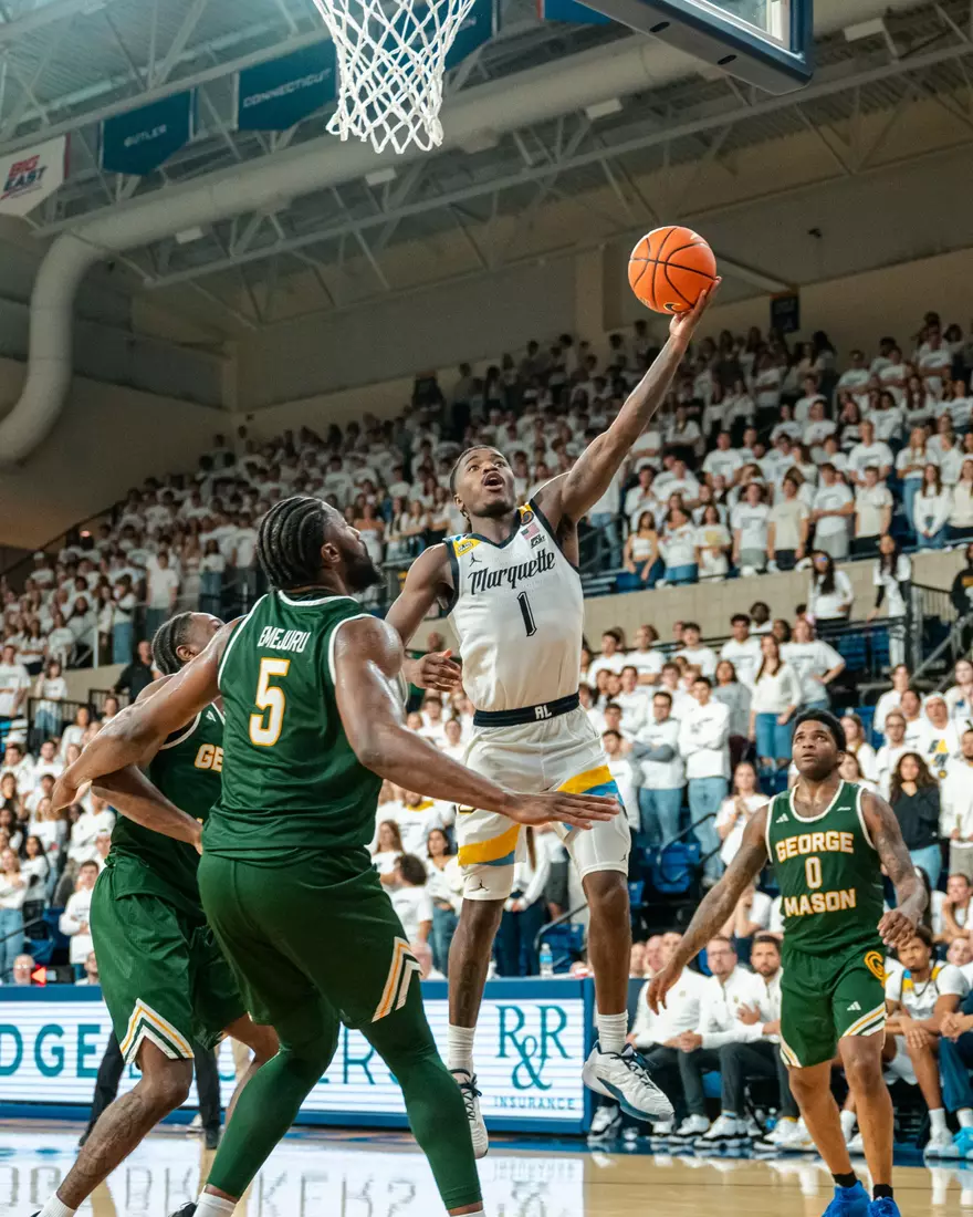 Marquette Men's Basketball defeats George Mason 82-63 on November 8th, 2024 at the students only game at the Al McGuire Center in Milwaukee, WI