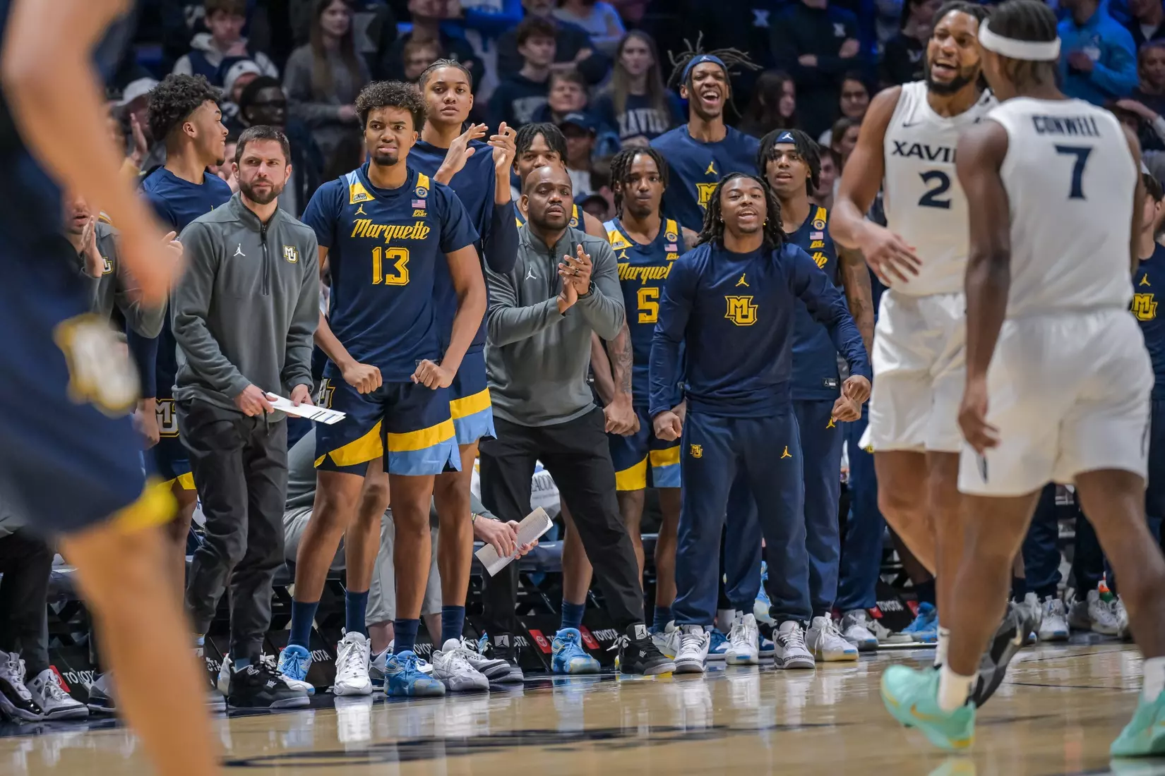 #9 Marquette Men's Basketball Defeats Xavier 72-70 on Saturday, December 21st, 2024 at Cintas Center, in Cincinnati, OH