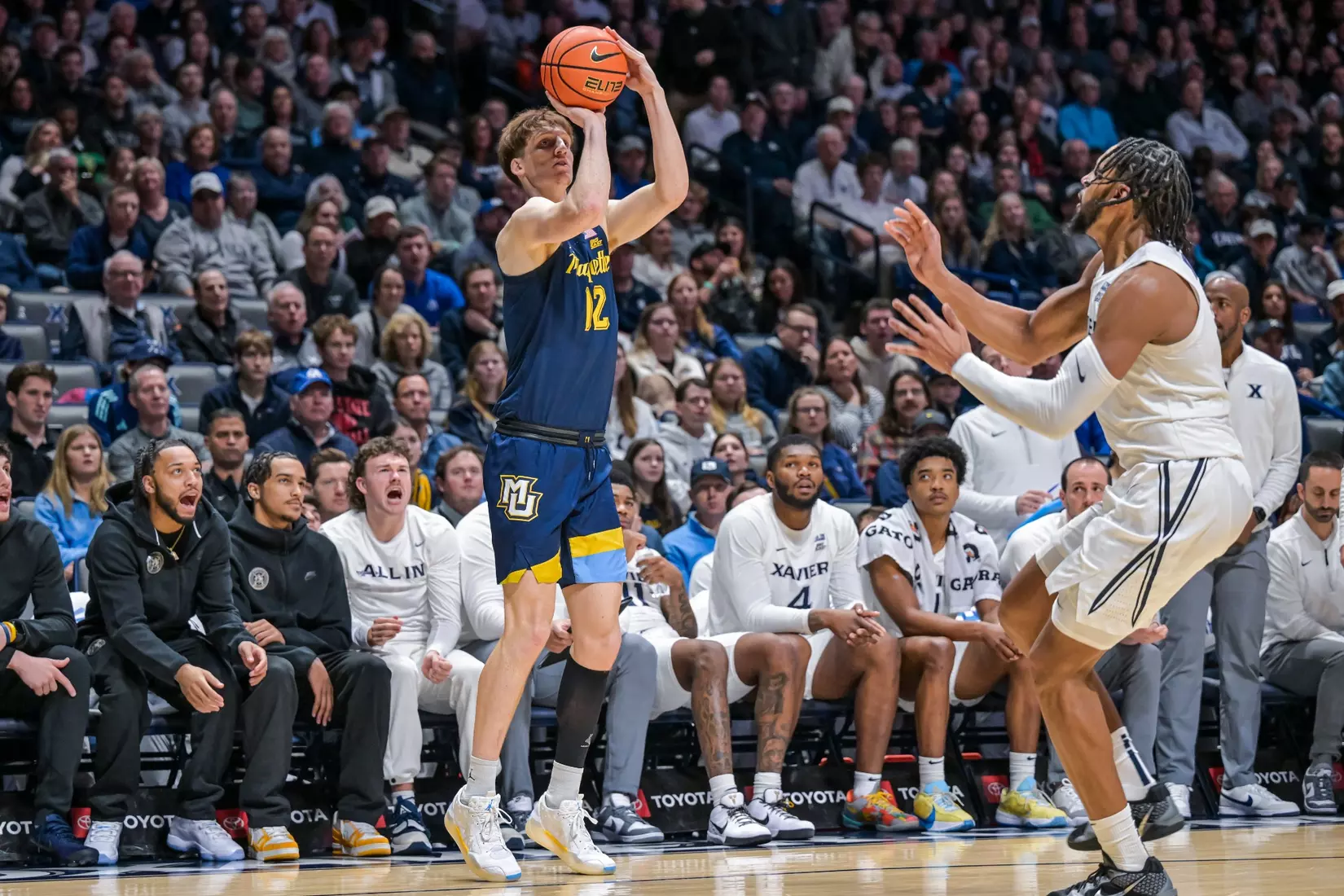 #9 Marquette Men's Basketball Defeats Xavier 72-70 on Saturday, December 21st, 2024 at Cintas Center, in Cincinnati, OH