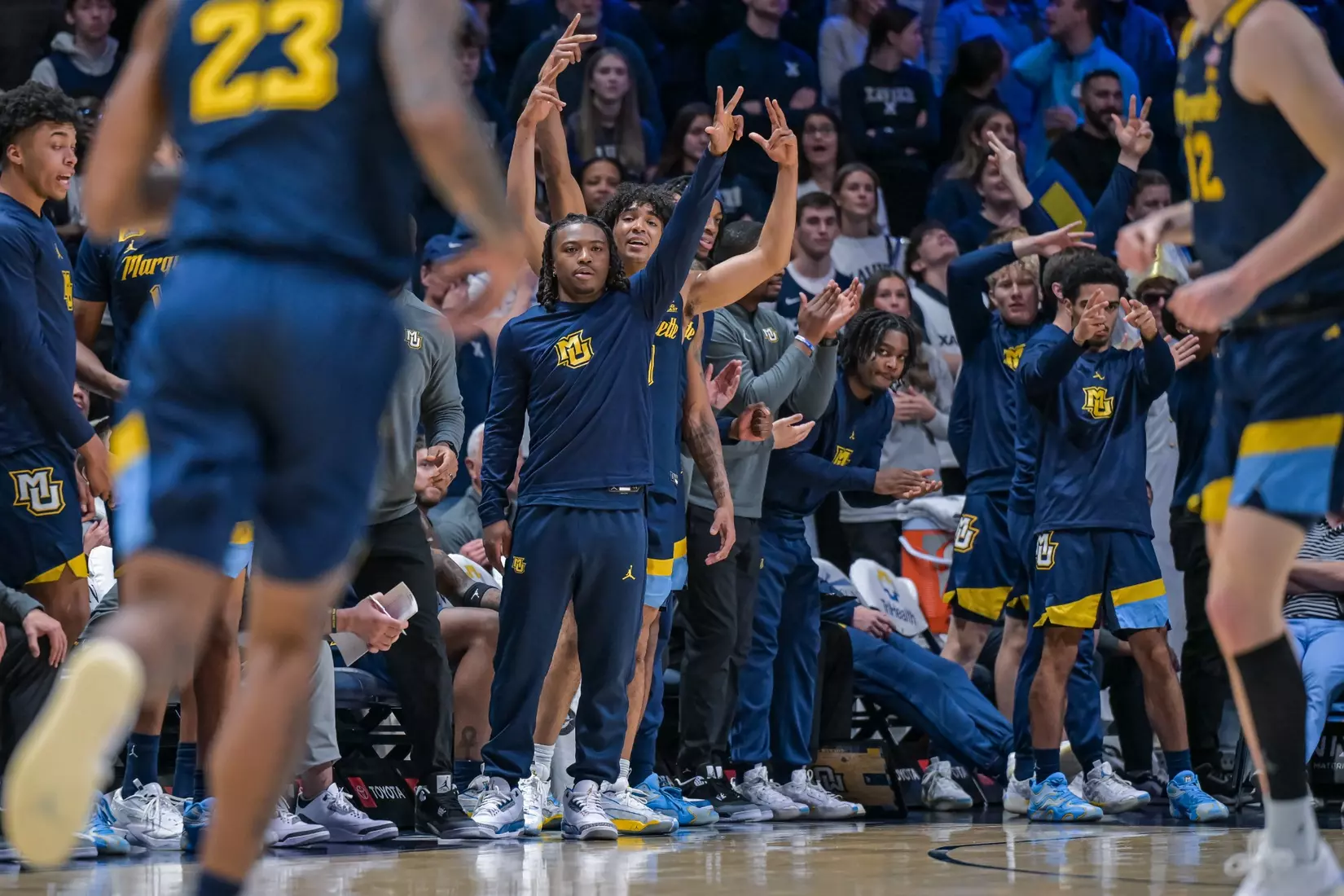 #9 Marquette Men's Basketball Defeats Xavier 72-70 on Saturday, December 21st, 2024 at Cintas Center, in Cincinnati, OH