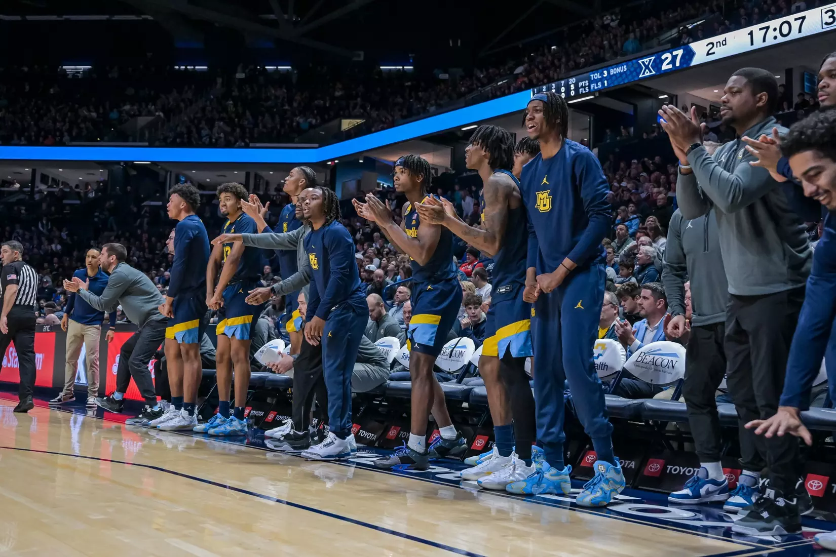 #9 Marquette Men's Basketball Defeats Xavier 72-70 on Saturday, December 21st, 2024 at Cintas Center, in Cincinnati, OH