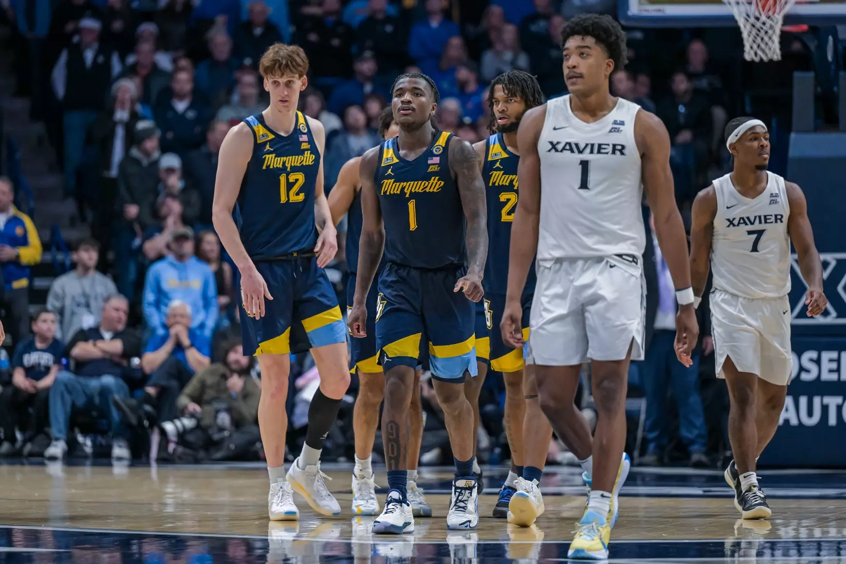 #9 Marquette Men's Basketball Defeats Xavier 72-70 on Saturday, December 21st, 2024 at Cintas Center, in Cincinnati, OH