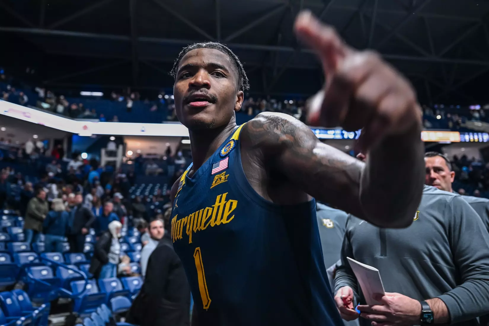#9 Marquette Men's Basketball Defeats Xavier 72-70 on Saturday, December 21st, 2024 at Cintas Center, in Cincinnati, OH