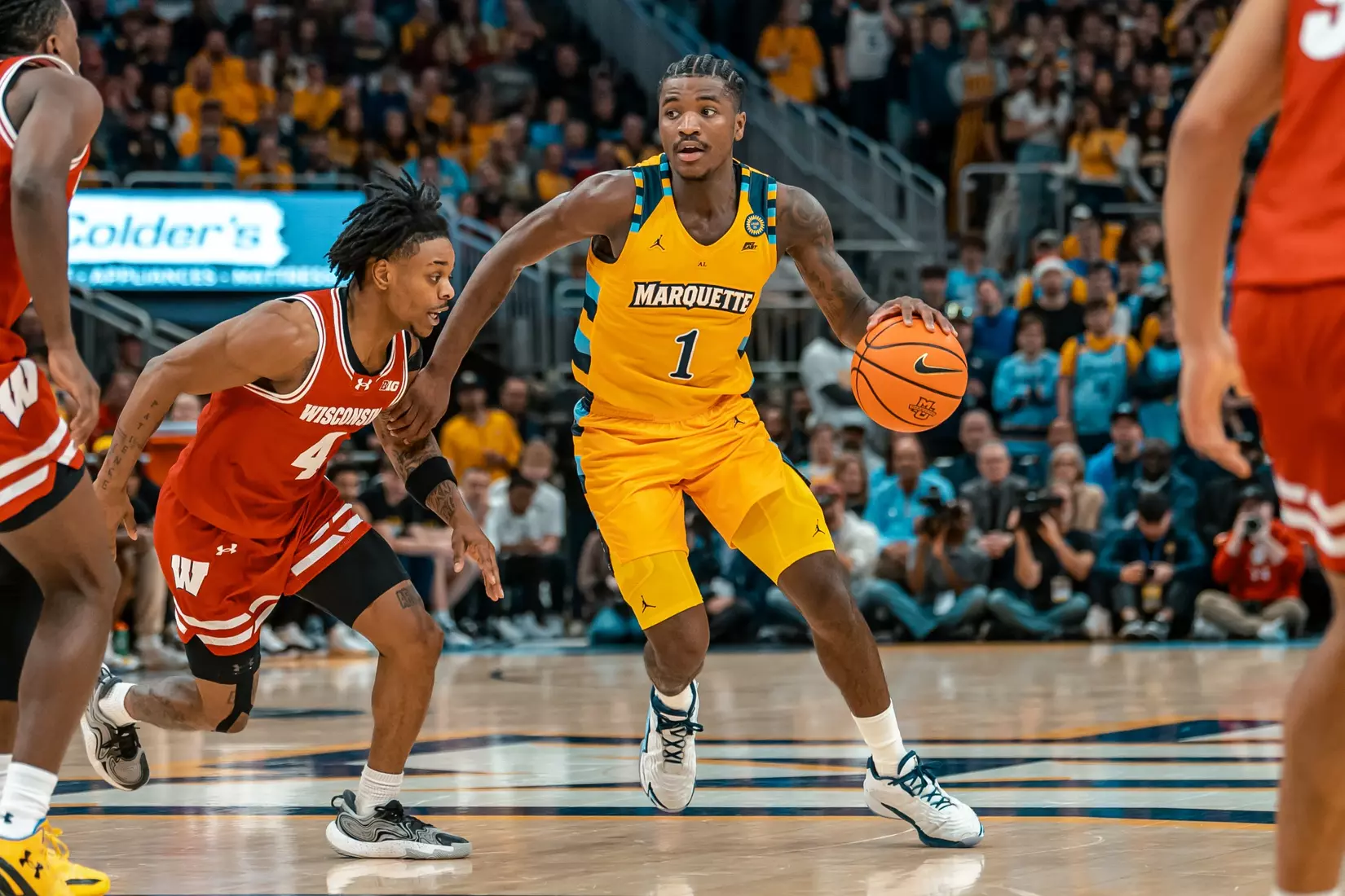 #5 Marquette Men's Basketball defeats #11 Wisconsin 88-74 on Saturday, December 7th, 2024 at Fiserv Forum in Milwaukee, WI