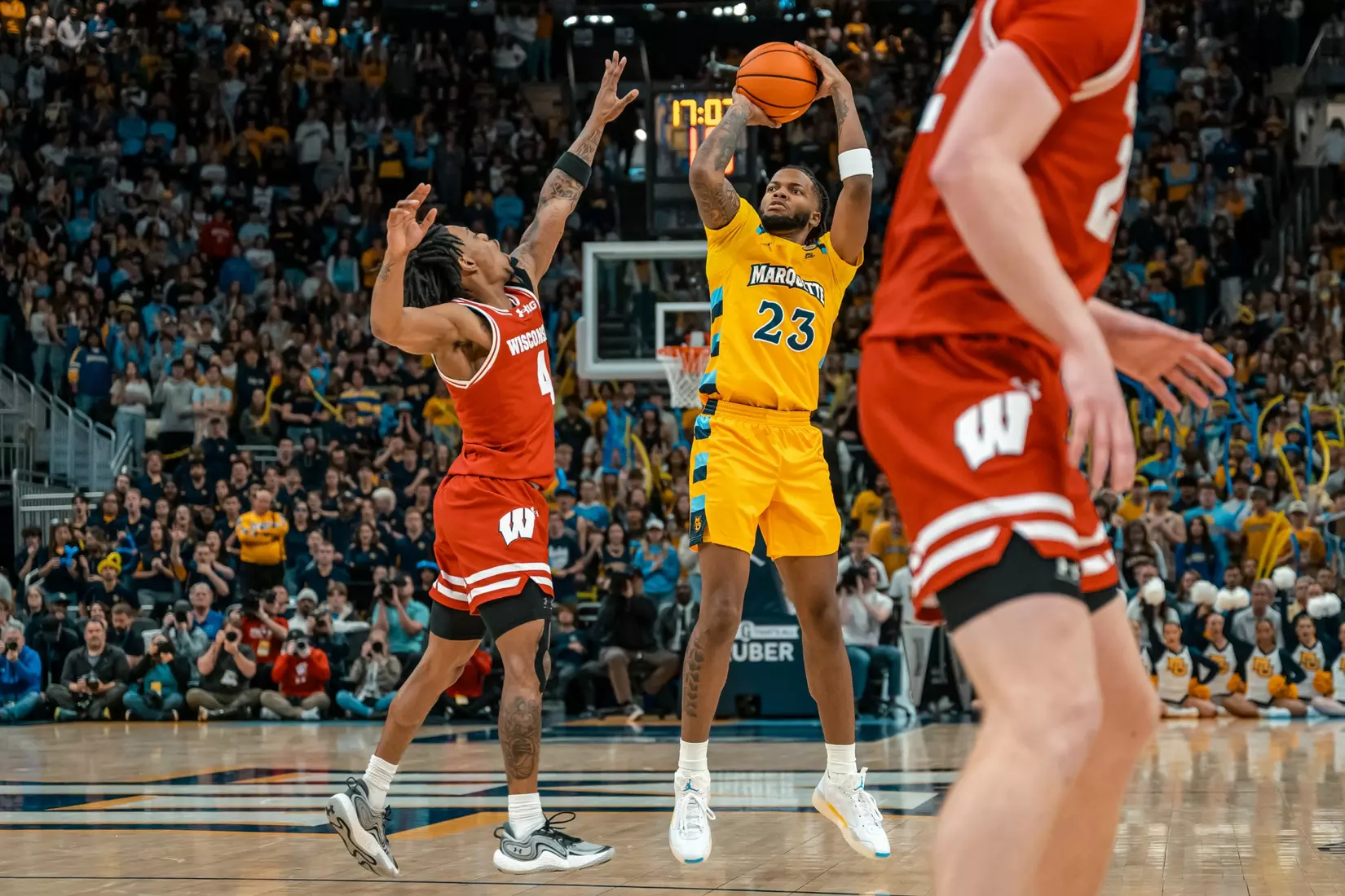 #5 Marquette Men's Basketball defeats #11 Wisconsin 88-74 on Saturday, December 7th, 2024 at Fiserv Forum in Milwaukee, WI