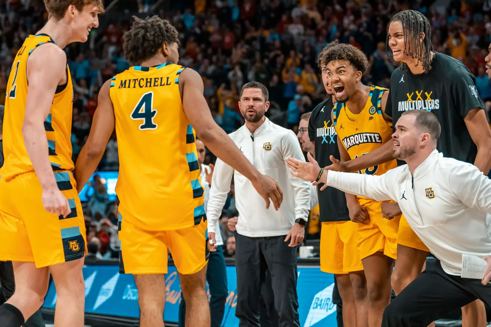 #5 Marquette Men's Basketball defeats #11 Wisconsin 88-74 on Saturday, December 7th, 2024 at Fiserv Forum in Milwaukee, WI