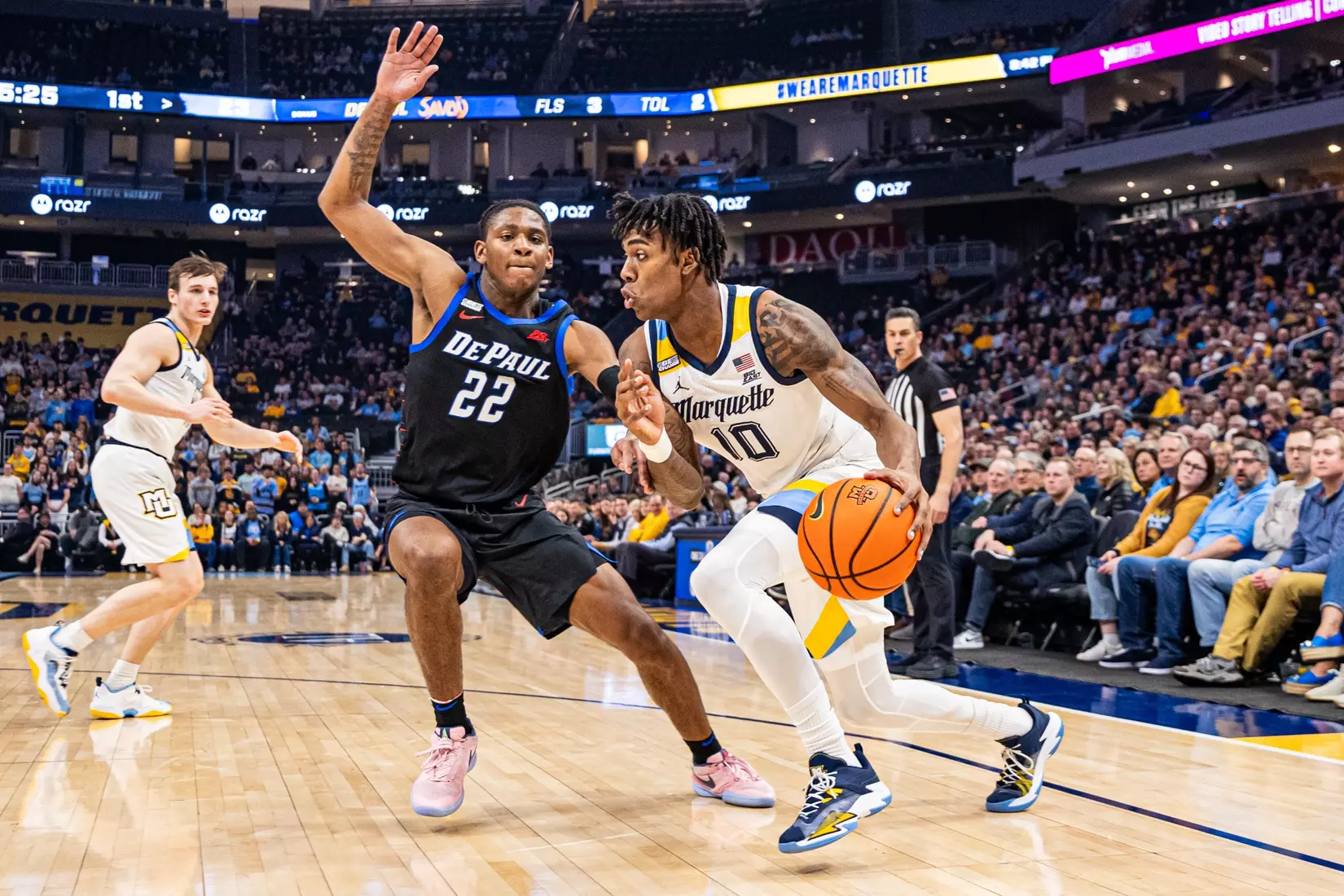 No. 7 Marquette defeats DePaul 105-71 at Fiserv Forum on National Marquette Day, Wednesday February 21, 2024 in Milwaukee, WI.