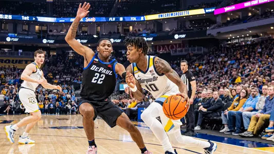 No. 7 Marquette defeats DePaul 105-71 at Fiserv Forum on National Marquette Day, Wednesday February 21, 2024 in Milwaukee, WI.