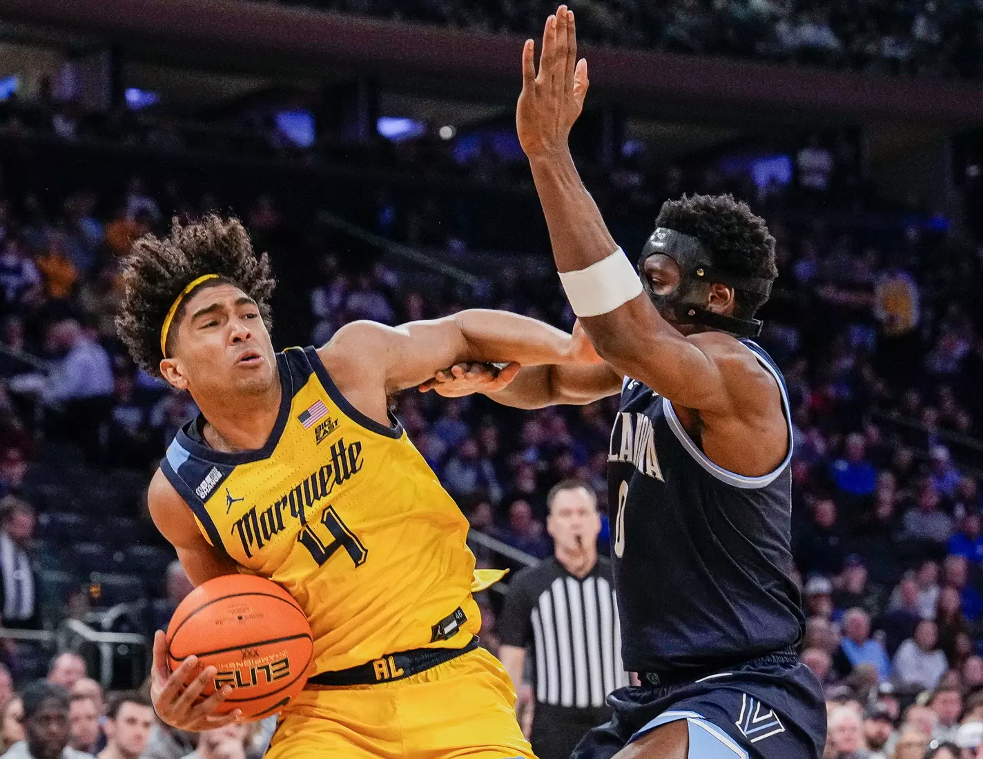 No. 10 Marquette Basketball defeats Villanova Wildcats 71-65 at Madison Square Garden on Thursday March 14, 2024 in New York, New York.