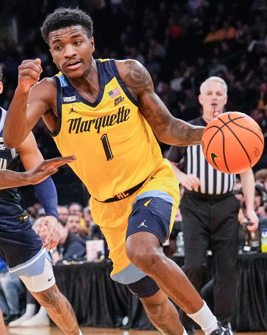 No. 10 Marquette Basketball defeats Villanova Wildcats 71-65 at Madison Square Garden on Thursday March 14, 2024 in New York, New York.