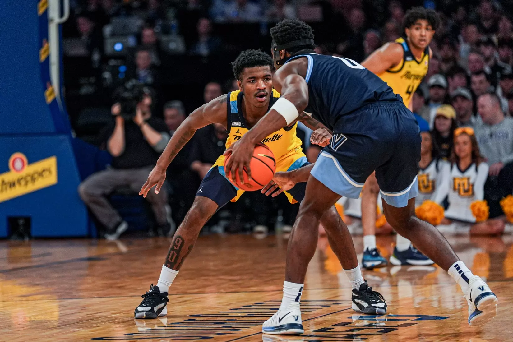 No. 10 Marquette Basketball defeats Villanova Wildcats 71-65 at Madison Square Garden on Thursday March 14, 2024 in New York, New York.