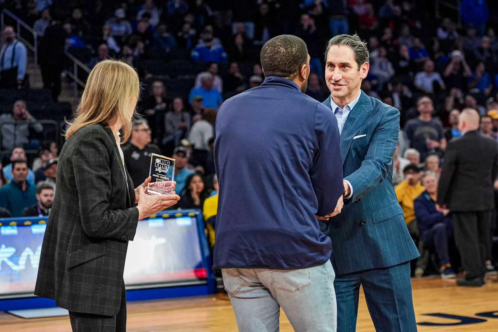 No. 10 Marquette Basketball defeats Villanova Wildcats 71-65 at Madison Square Garden on Thursday March 14, 2024 in New York, New York.