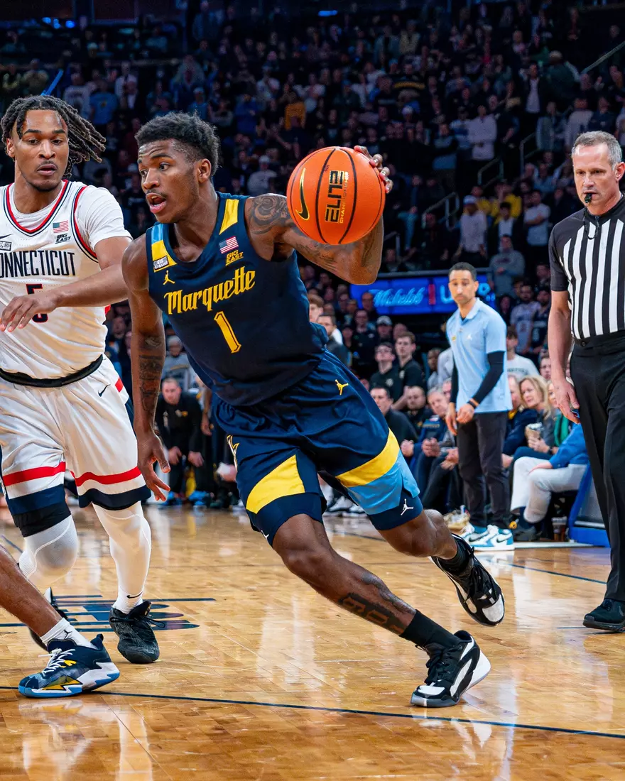 No. 10 Marquette Basketball fall to No. 2 UCONN Huskies 73-57 in the Big East Tournament Finals at Madison Square Garden on Saturday March 16, 2024 in New York, New York.