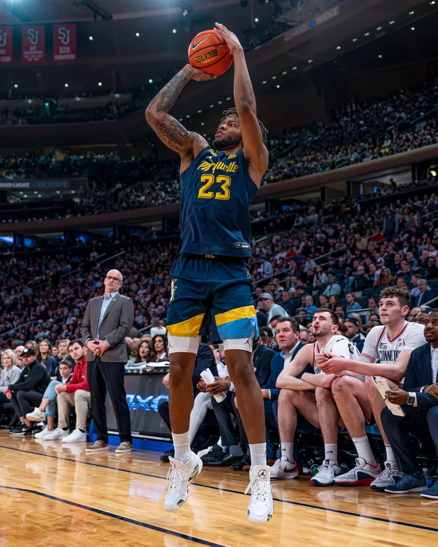 No. 10 Marquette Basketball fall to No. 2 UCONN Huskies 73-57 in the Big East Tournament Finals at Madison Square Garden on Saturday March 16, 2024 in New York, New York.