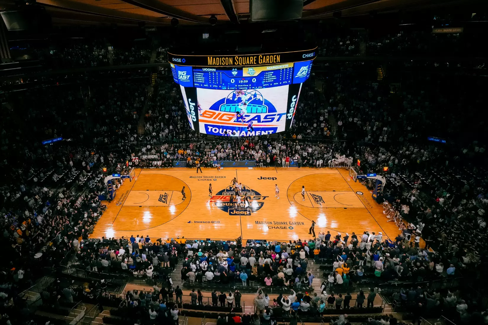 No. 10 Marquette Basketball fall to No. 2 UCONN Huskies 73-57 in the Big East Tournament Finals at Madison Square Garden on Saturday March 16, 2024 in New York, New York.