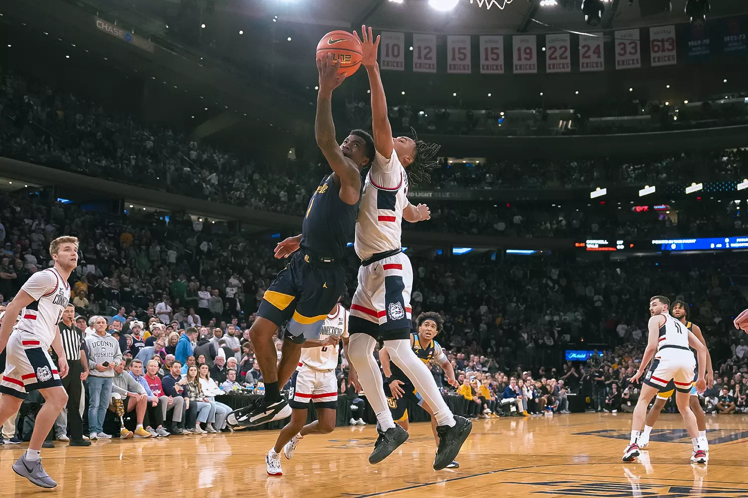 No. 10 Marquette Basketball fall to No. 2 UCONN Huskies 73-57 in the Big East Tournament Finals at Madison Square Garden on Saturday March 16, 2024 in New York, New York.