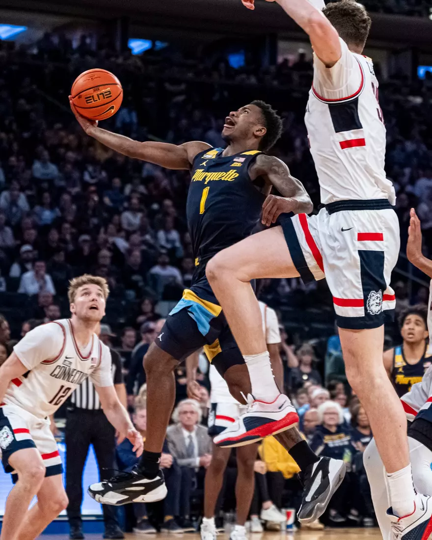 No. 10 Marquette Basketball fall to No. 2 UCONN Huskies 73-57 in the Big East Tournament Finals at Madison Square Garden on Saturday March 16, 2024 in New York, New York.