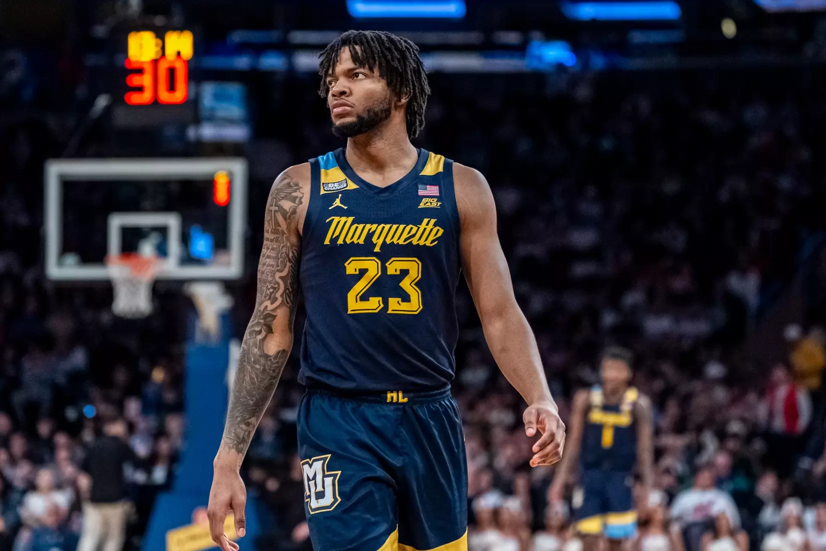 No. 10 Marquette Basketball fall to No. 2 UCONN Huskies 73-57 in the Big East Tournament Finals at Madison Square Garden on Saturday March 16, 2024 in New York, New York.