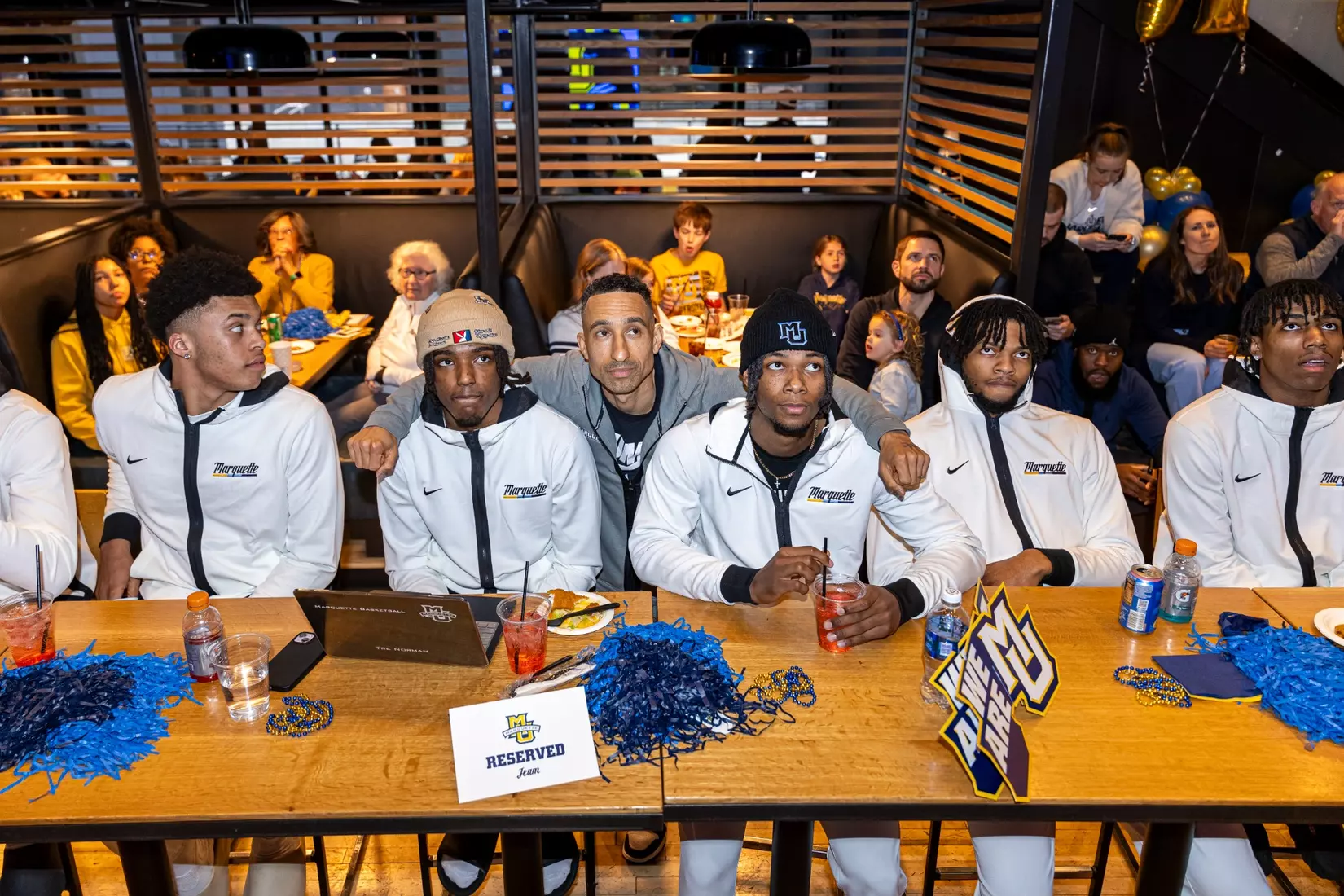 Marquette Men's Basketball selection show at Mecca Bar & Grill on Sunday March 17, 2024 in Milwaukee, WI. Marquette faces No. 15 seed Western Kentucky in the South Region in Indianapolis, Indiana.