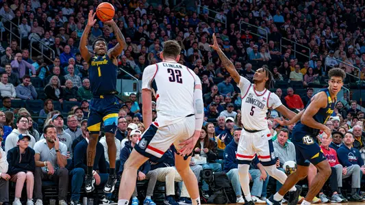 No. 10 Marquette Basketball fall to No. 2 UCONN Huskies 73-57 in the Big East Tournament Finals at Madison Square Garden on Saturday March 16, 2024 in New York, New York.