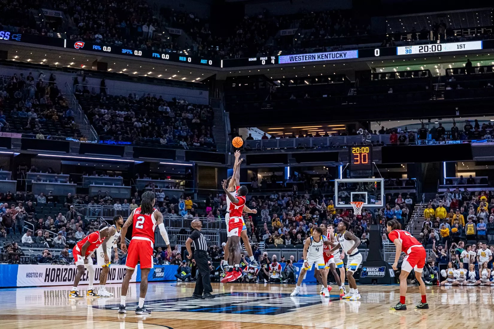 No. 2 seed Marquette Basketball defeats No. 15 seed Western Kentucky 87-69 at Gainbridge Fieldhouse in the NCAA Tournament on Friday March 22, 2024 in Indianapolis, Indiana.