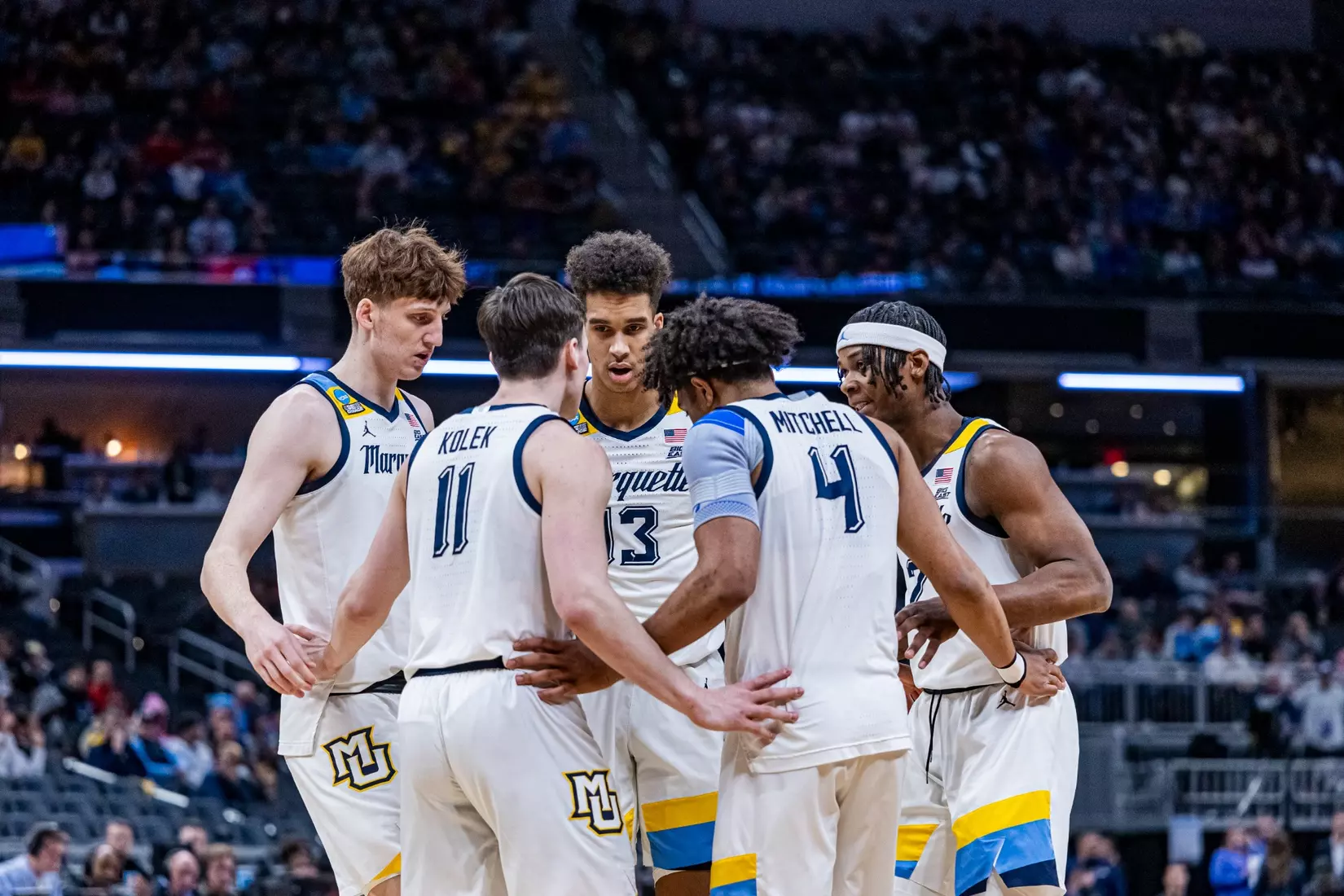 No. 2 seed Marquette Basketball defeats No. 15 seed Western Kentucky 87-69 at Gainbridge Fieldhouse in the NCAA Tournament on Friday March 22, 2024 in Indianapolis, Indiana.