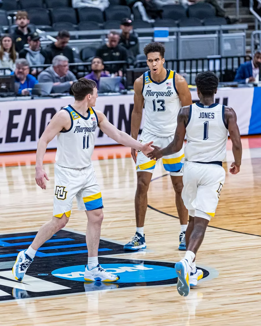 No. 2 seed Marquette Basketball defeats No. 15 seed Western Kentucky 87-69 at Gainbridge Fieldhouse in the NCAA Tournament on Friday March 22, 2024 in Indianapolis, Indiana.