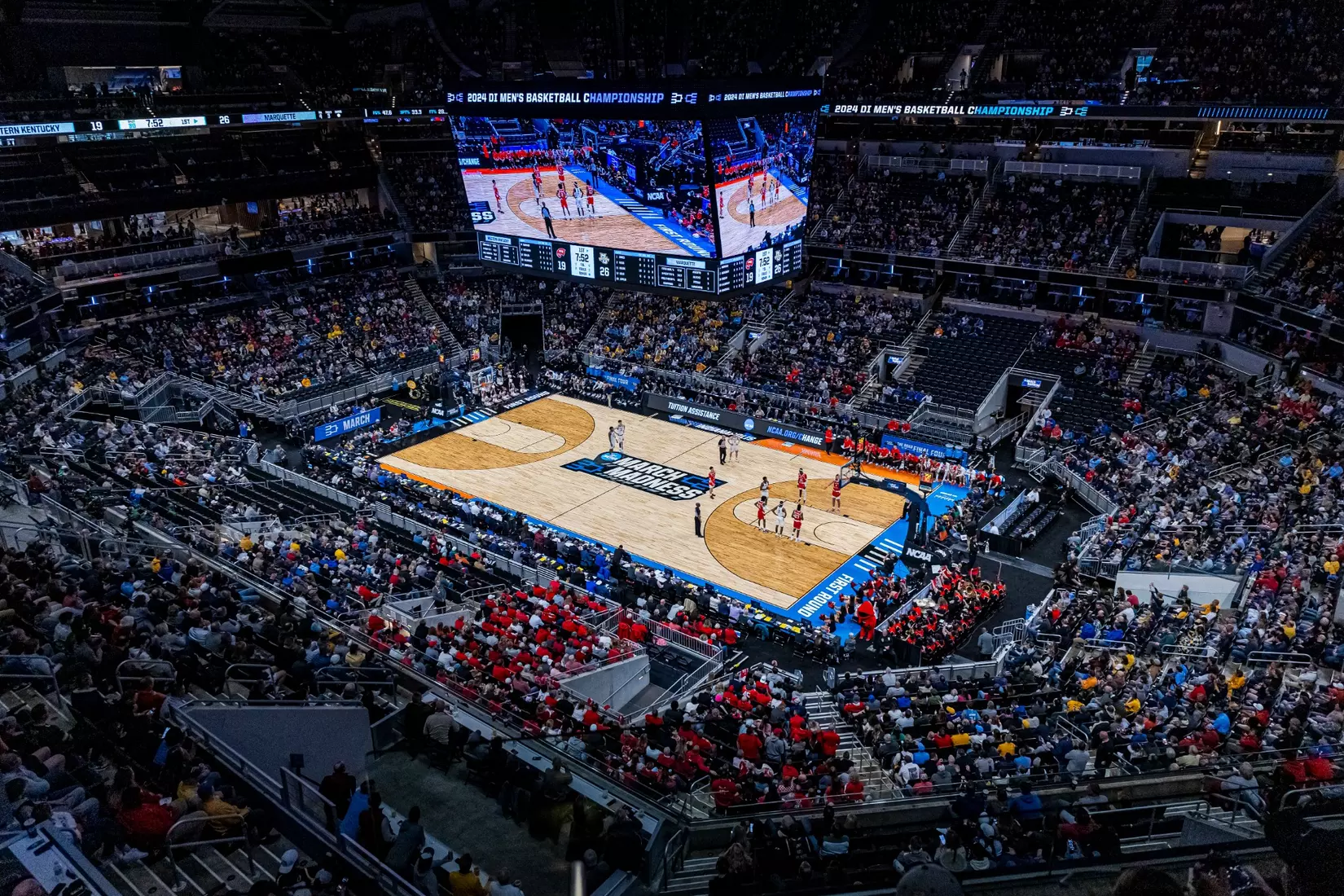No. 2 seed Marquette Basketball defeats No. 15 seed Western Kentucky 87-69 at Gainbridge Fieldhouse in the NCAA Tournament on Friday March 22, 2024 in Indianapolis, Indiana.