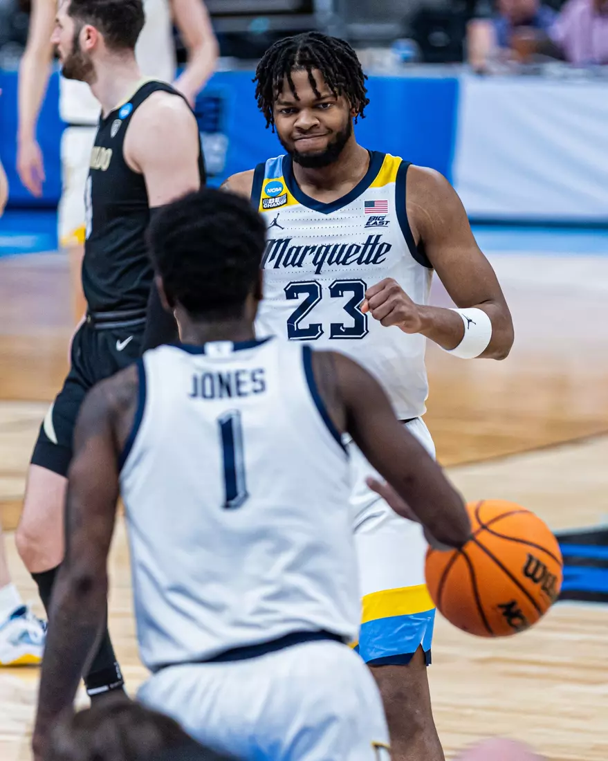 No. 2 seed Marquette Basketball defeats No. 10 seed Colorado 81-77 at Gainbridge Fieldhouse in the NCAA Tournament on Sunday March 24, 2024 in Indianapolis, Indiana.