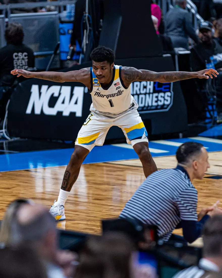 No. 2 seed Marquette Basketball defeats No. 10 seed Colorado 81-77 at Gainbridge Fieldhouse in the NCAA Tournament on Sunday March 24, 2024 in Indianapolis, Indiana.
