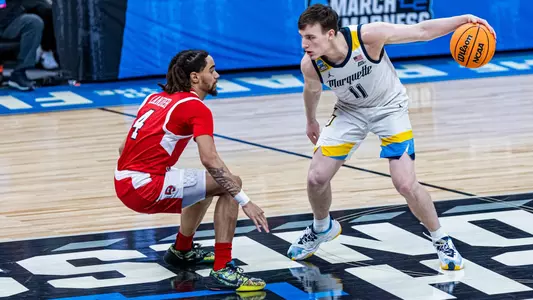 No. 2 seed Marquette Basketball defeats No. 15 seed Western Kentucky 87-69 at Gainbridge Fieldhouse in the NCAA Tournament on Friday March 22, 2024 in Indianapolis, Indiana.