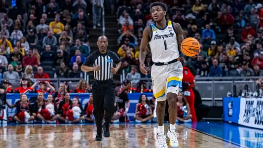No. 2 seed Marquette Basketball defeats No. 15 seed Western Kentucky 87-69 at Gainbridge Fieldhouse in the NCAA Tournament on Friday March 22, 2024 in Indianapolis, Indiana.