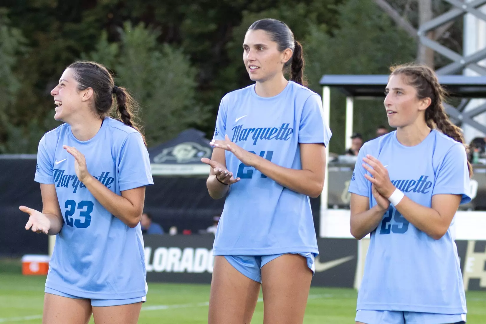 August 15, 2024, Boulder, Colorado: Marquette women’s soccer team take on CU Boulder at Prentup Field in Boulder, Colorado on Thursday, August 15, 2024.  
(Photo by Rachel O’Driscoll)