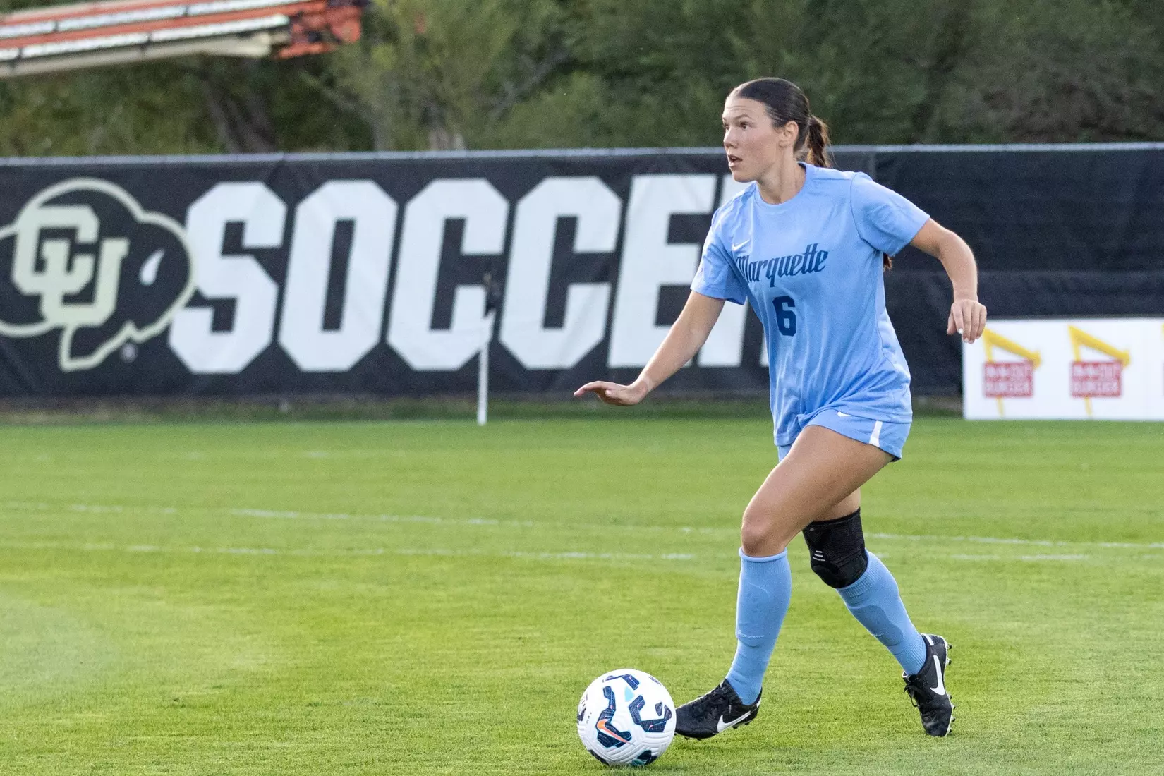 August 15, 2024, Boulder, Colorado: Marquette women’s soccer team take on CU Boulder at Prentup Field in Boulder, Colorado on Thursday, August 15, 2024.  
(Photo by Rachel O’Driscoll)