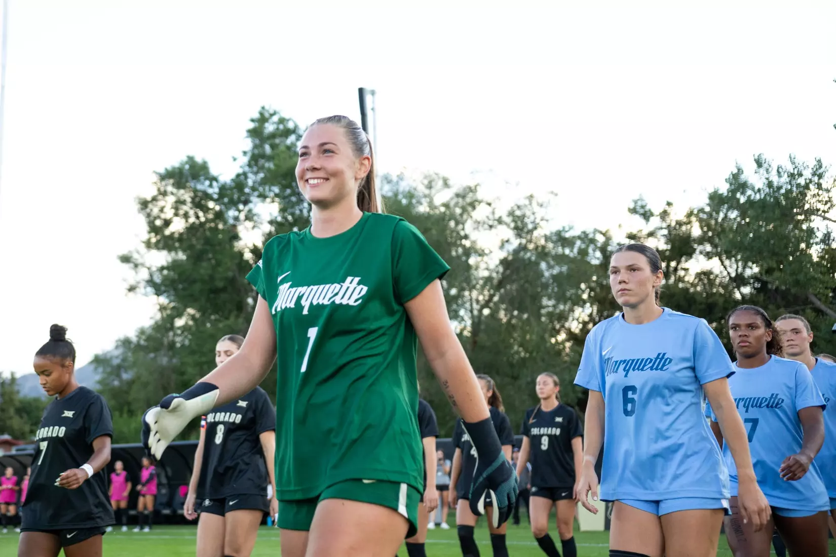 August 15, 2024, Boulder, Colorado: Marquette women’s soccer team take on CU Boulder at Prentup Field in Boulder, Colorado on Thursday, August 15, 2024.  
(Photo by Rachel O’Driscoll)