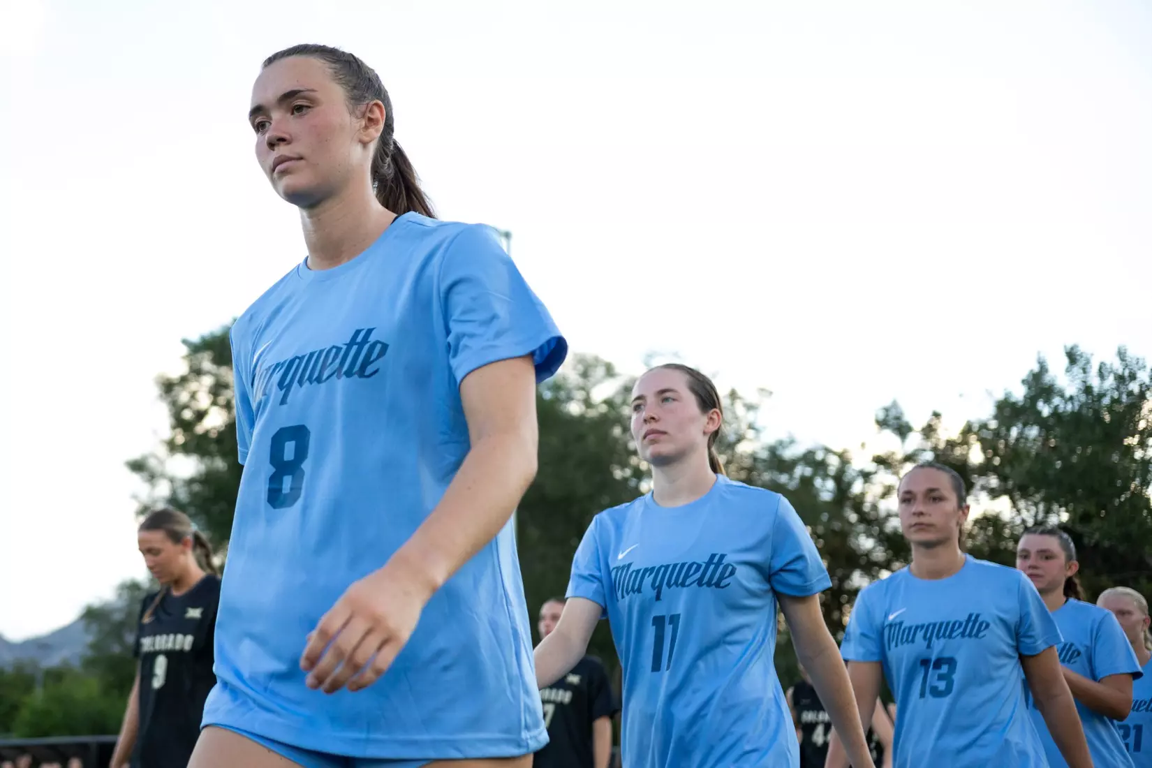 August 15, 2024, Boulder, Colorado: Marquette women’s soccer team take on CU Boulder at Prentup Field in Boulder, Colorado on Thursday, August 15, 2024.  
(Photo by Rachel O’Driscoll)