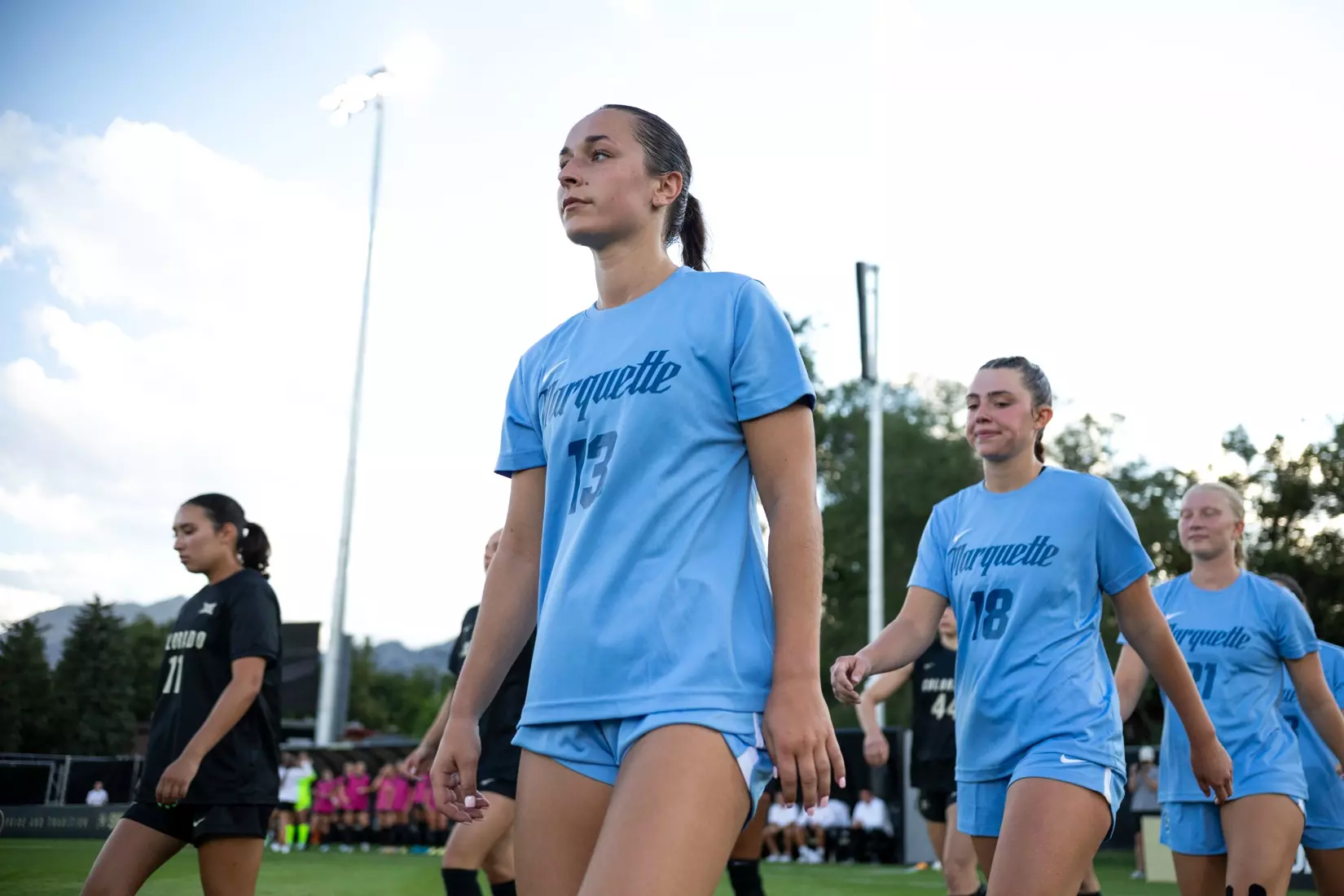August 15, 2024, Boulder, Colorado: Marquette women’s soccer team take on CU Boulder at Prentup Field in Boulder, Colorado on Thursday, August 15, 2024.  
(Photo by Rachel O’Driscoll)